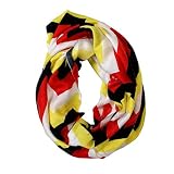 Route One Apparel | Chevron Red, White, Yellow, and Black Infinity Scarf