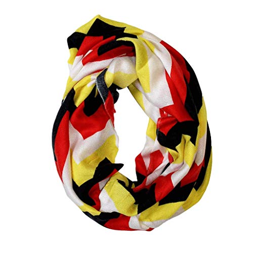 Route One Apparel | Chevron Red, White, Yellow, And Black Infinity Scarf #TOP4