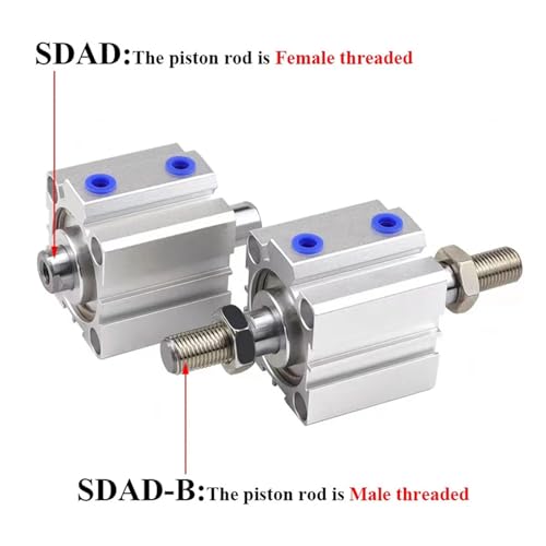 Cylindre pneumatique double tige SDAD20 course 15 mm pour automatisme