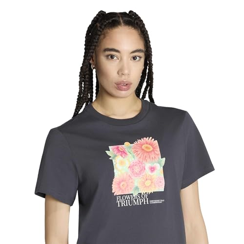 T-Shirt Graphique Ample Floral 2 avec Imprimé Fleuri Dos Coupe Oversize Coton - 5