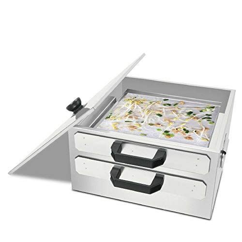 Chinese Cantonese Rice Noodle Rolls Machineï¼ŒUpgrade Stainless Steel 2 Layer Rice Noodle Roll Steamer Rice Roll Maker Steaming Noodle Machine Extra Tray