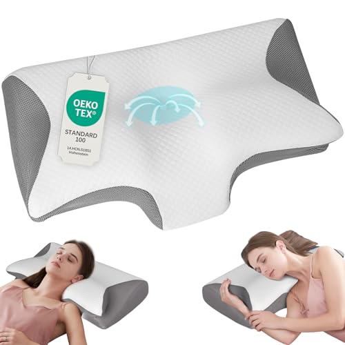 Cozary Cuscino Memory Foam Cervicale Per Dormire Cuscino Ortopedico Regolabile in due altezze Federa...