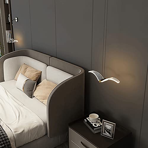 Apliques de pared LED modernos en metal dorado con diseño de gaviota 3