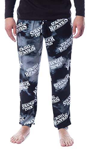 Mad Engine Stranger Things Mens' Logo Toss Print Tie Dye Sleep Pajama Jogger Pants