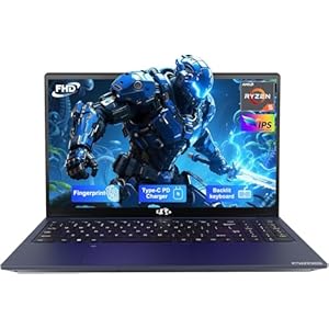 NIMO 15.6” IPS FHD-Laptop, 16GB RAM 512GB SSD AMD Ryzen 5(Beat i5-1135G7, 4 Cores Up to 3.7GHz) Student Computer with 2 Years Warranty, 65W Type-C, Fingerprint, Backlit Keyboard, BT5.2, 180° Viewing