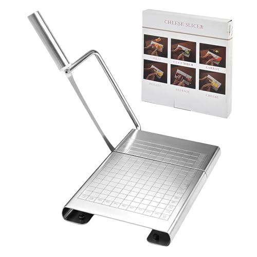 MYLERCT Käseschneider, Käsemesser mit Klinge, Edelstahl Butterschneider, Multifunktionales Käse Schneider, mit Rasterskala, für Käsestücke, Butter, Wurst MYLERCT Käseschneider, Käsemesser mit Klinge, Edelstahl Butterschneider, Multifunktionales Käse Schneider, mit Rasterskala, für Käsestücke, Butter, Wurst