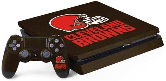 Skinit Decal Gaming Skin Compatible with PS4 Slim Bundle - Officially Licensed NFL Cleveland Browns Large Logo Design