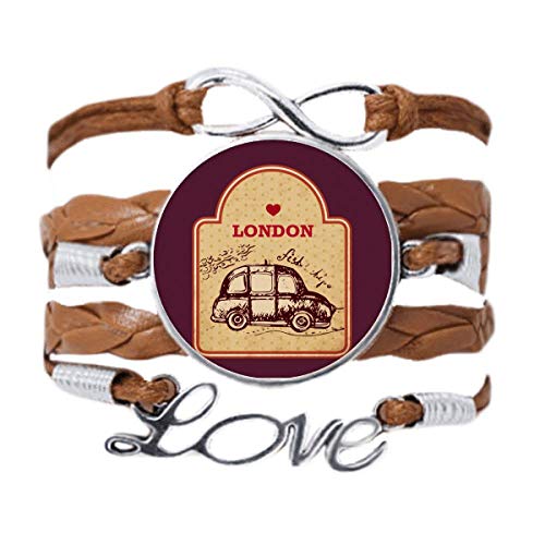 Bracelet souvenir de Londres en cuir tressé le cadeau idéal UK