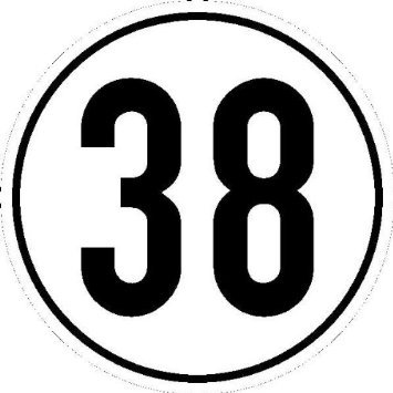 Indigos UG Aufkleber Geschwindigkeitsschild „65 Km/h“ – Selbstklebend, Wetterfest, 20 Cm