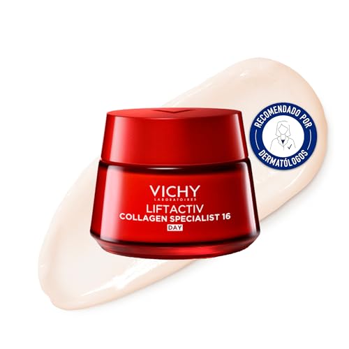 Vichy Crema de Día Antiarrugas, Tratamiento Diario Contra la Pérdida de Colágeno, Con Tres Veces...