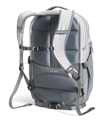 Image of The North Face Women's Surge Commuter Laptop Backpack - Everyday Travel Bag, Laptop Sleeve, Water-Repellent, TNF White Metallic Melange /Mid Grey-NPF, One Size