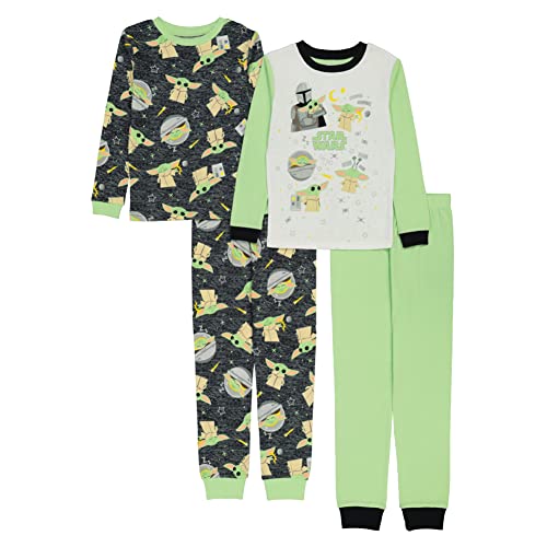 Image of STAR WARS Boys' The Mandalorian 4-Piece Snug-fit Cotton Pajama Set