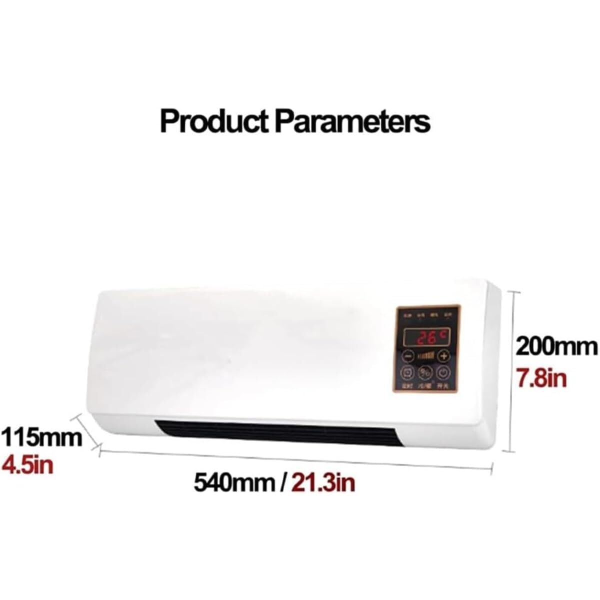 Aria condizionata, ventilatore da parete, 2000 W | Riscaldamento e raffreddamento 2 in 1, senza unità esterna, installazione semplice, telecomando