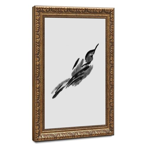 Aquarelle japonaise d'oiseaux pour décoration murale de salon et chambre chic
