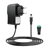 12V 1A LED Alimentation, Universel Transformateur AC 100‑240 V, 12W Adaptateur Secteur avec Sortie DC 5.5 × 2.5 mm pour pour Bandes LED, Routeurs, Enceintes, TV Box, CCTV Caméras, Câble 1,5 m, Noir