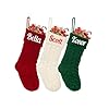 Ulico Personalized Christmas Stocking with Embroidered Name,Custom Initial Monogrammed Stocking, 18” Large Knitted Xmas Stocking for Kids,Family Stocking Fireplace Holiday Decor(1 Pcs)
