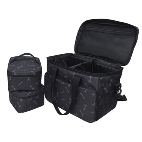 BUGUUYO 3 Piezas Bolsa de Mascotas Bolsa de golosinas para Perros Bolsas Mochila transportadora para Gatos la Bolsa de Asas Cesta Bolsa de Gato transportador de Gatos Tela Oxford Black
