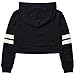 Perfashion crop top hoodie pullover cropped hoodie (S, Striped Black Hoodie)