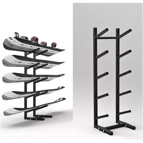 Snowboard Storage Holder - 5-Tiers Ski Rack | Wakeboard Rack, Sample Board Display Rack, Rack Floor Display Stand for Garage/Shop