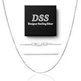 925 Sterling Silver .8MM Box Chain - Nickel Free Italian Crafted Necklace for Women Lobster Claw Clasp 16 Inch
