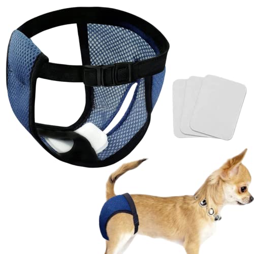 Image of Every Pet Reusable Diapers with 3 Replace Diaper,Breathable Mesh Washable Dogs Sanitary Pads,Menstruation Diapers Panties Adjustable Sanitary Briefs For Small Medium and Large Dogs(1PCS Blue,Small)