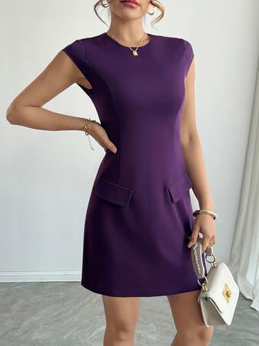 RANPHEE Women's Elegant Crew Neck Cap Sleeve Pencil Dress Ladies Spring Summer Semi Formal Graduation Party Dresses3