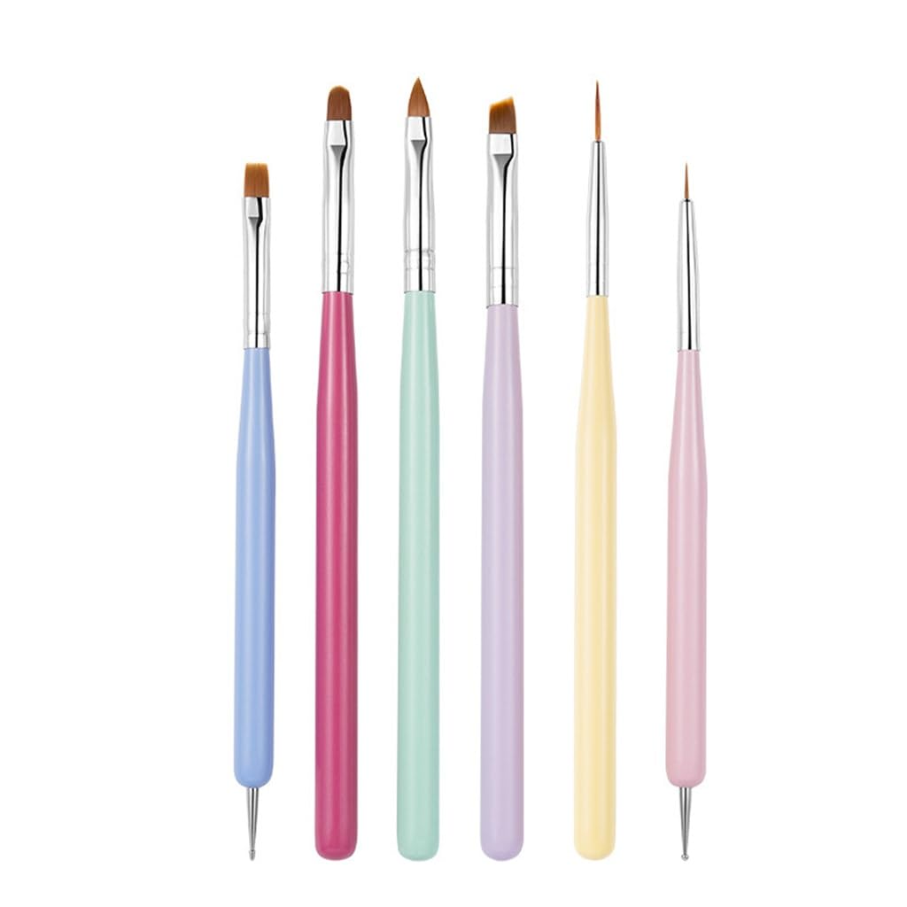 Stylo nail art dégradé macaron avec 5 pinceaux fleurs pour manucure gel