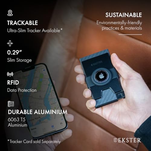 Image of Ekster Aluminum AirTag Wallet | Smart Wallets for Men | Apple Air Tag Wallet with RFID Blocking Protective Layer | Slim & Minimalist Money Holder with Push Button for Quick Card Access