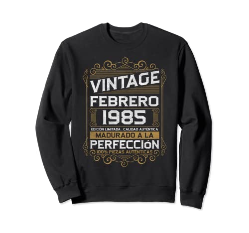 Febrero 1985 Vintage Regalo 38 Años Cumpleaños Hombre Sudadera