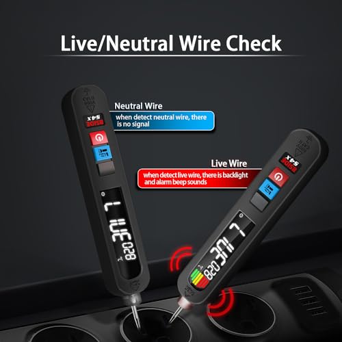 Image of BSIDE Rechargeable Voltage Tester Pen Non-Contact Voltage Detector with Contacted Measure AC Voltage, Color LCD Environment Temperature Tester for Electrical Live Wire Check and Breakpoint Locate