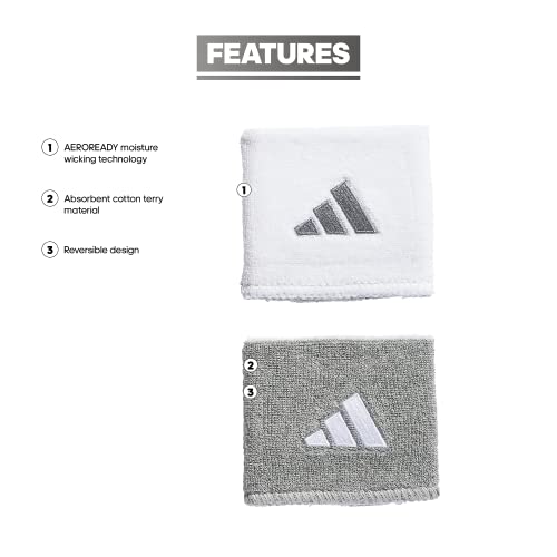 Image of Adidas Unisex Interval Reversible Wristband - Athletic Sweatband