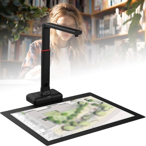 ShaiVrissian Escáner Cenital S21 A2,23 MP Escáner Documentos Y Libros,Tecnología Suavizado Automático Páginas Curvas,Reconocimiento Códigos Barras,Compatible con Windows Y Macos
