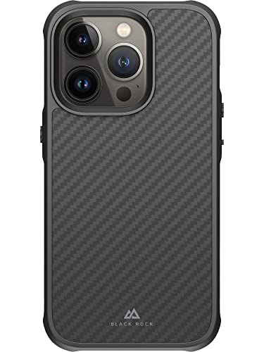 Coque en carbone iPhone 14 Pro rigide - Protection antichoc Black Rock en fibre noire