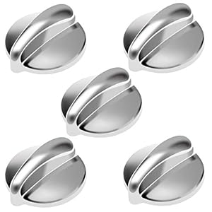 5 Pack WB03K10303 Surface Burner Control Knob Fits for GE Stove/Range/Cooktop,Heavy Duty Metal Knob Replaces WB03K10208…