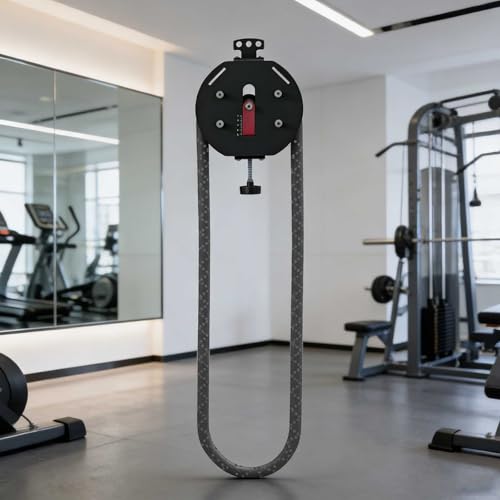 Entrenador de cuerda, máquina colgante compacta con perilla de resistencia ajustable para entrenamientos de cuerpo completo, ideal para entrenamiento de brazos, espalda y músculos centrales en casa