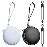 Silicone Earbud Case Headphone Organizer Charging Cord Organizer Wired Earbuds Corded Ear Bud Holder Charger Key Silicone Pouch Small Makeup Pouch for Purse Black and Blue