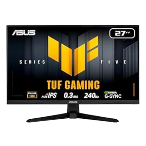 ASUS TUF Gaming VG279QM5A 27 Zoll Full HD Monitor (240 Hz, 0.3ms GtG, G-Sync, FreeSync, Adaptive Sync, ELMB, GameFast Input, HDR10, Fast-IPS Panel, 16:9, 1920x1080, DisplayPort, HDMI, Speaker)