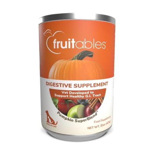 Fruitables Pumpkin Digestive Supplement, Made with Pumpkins for Dogs, Healthy Fiber Supplement for Pet Nutrition, Packed with Superfoods, 15 oz