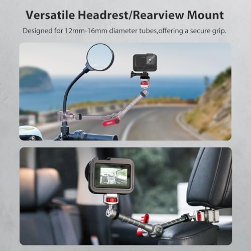 cametv Universal Multi-Device Clamp Mount for Cars & Motorcycles – Heavy Duty 360° Adjustable Gpro Action Camera/Light Holder, IPX6 Waterproof Grip Fits 9-16mm Steel Rods(61031) - Thumbnail 2