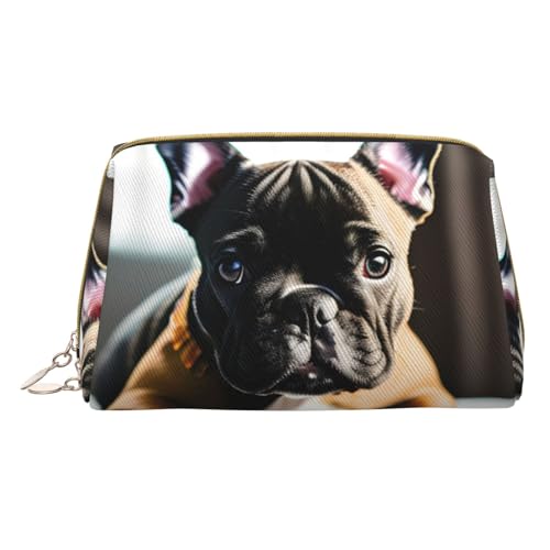 HGFVY Neceser de bulldog francés, organizador de maquillaje fácil de transportar para brochas de maquillaje, pintalabios, Blanco, Talla única