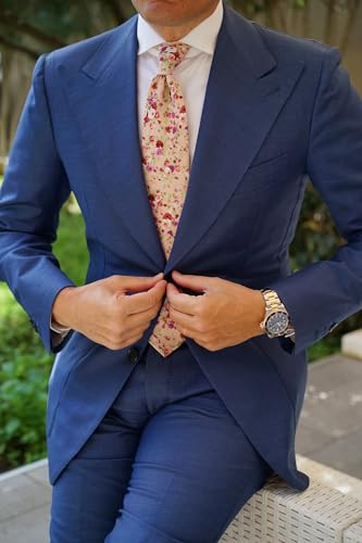 Image of OTAA Floral Necktie Casual Ties for Men - Perfect Neck Tie for Groomsmen Wedding Ties or Formal Occasions