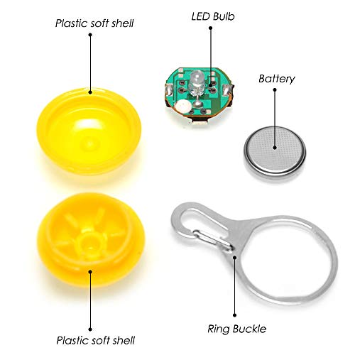 AFUNTA Pet Collar LED Lights for Dog Cat, 9 Pcs Clip-on Pet Dog LED Light Safety Night Walking Lights for Pets, 9 Colors, Included 9 Batteries - Image 8