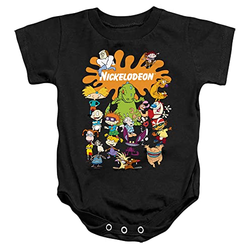 Popfunk Nickelodeon Brand Nick Splat Group Unisex Infant Snap Suit for Baby (6 Months) - Black