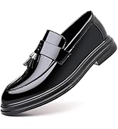 ZUAUOOT Men's Casual Driving Shoes Patent Leather Tassel Loafers Non-Slip Penny Formal Tuxedo Sho...
