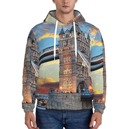 Sweat à capuche homme anti-plis EdWal pull polyester Tower Bridge confortable