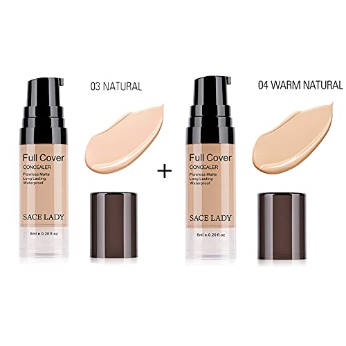 Sace Lady Matte Primer And Full Coverage Concealer Face Makeup Set, Matte Oil Control Cruelty Free Face Eye Cosmetic #TOP4