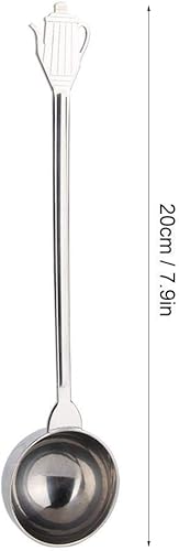 Fdit Cuchara de café de acero inoxidable de 0.35 onzas con mango largo, cucharadas medidas, cucharas para máquina de café expreso, cucharas para té,