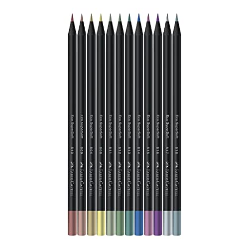 EcoLápis de Cor SuperSoft Cores Metálicas, Faber-Castell, 12 Cores, 1 Cartela - 120712SOFTMET
