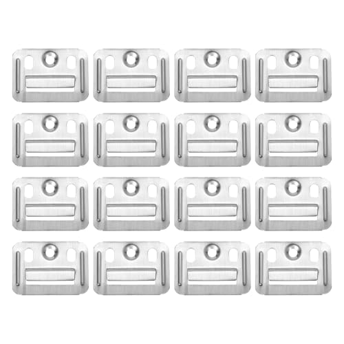 Image of uxcell 150Pcs 43mmx32mmx0.4mm Wall Panel Buckle, Stainless Steel, Silver | Integrated Wall Panel Clips, Furniture Fixings Clamp Hanger Wall Mounting Clips