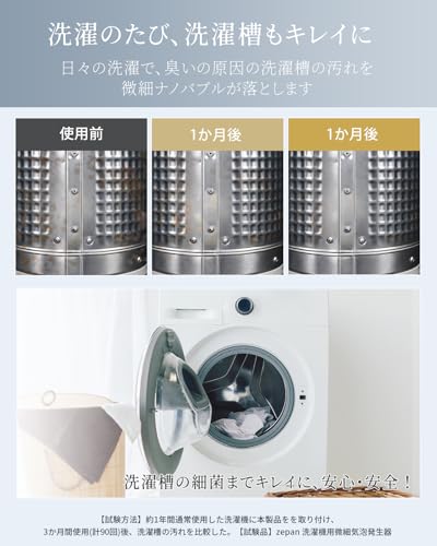 undefined SOLEMOOD 微細バブル発生器 1.9億/mL以上のナノレベルの泡発生 タテ型洗濯機/ドラム式洗濯機対応 工具不要 汚れ除去 ニオイ除去 槽洗浄 (銀灰色) の商品画像 5